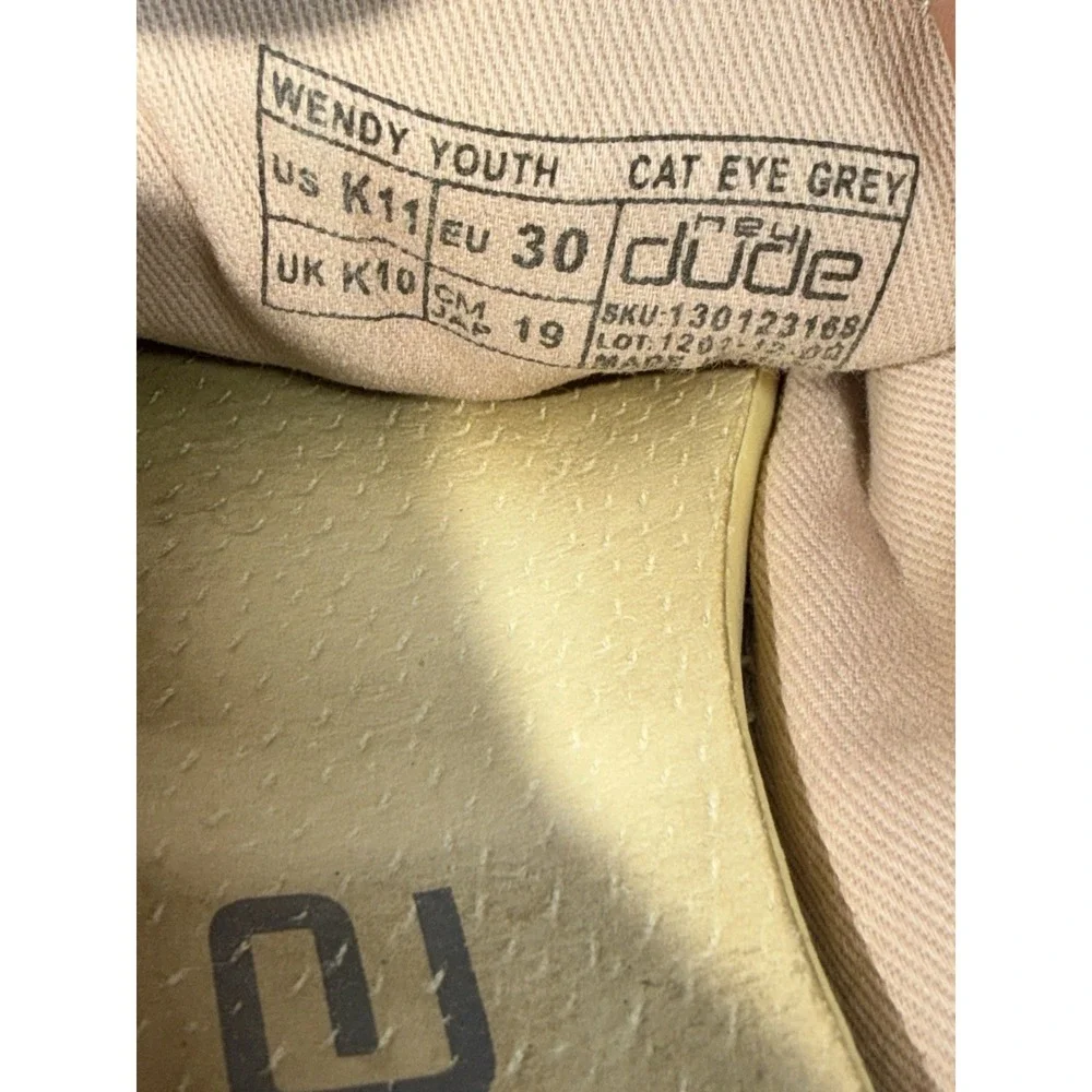 Hey Dude Wendy Toddler‎ Size 11C Grey White Walking Shoes Comfy Loafer Slip On